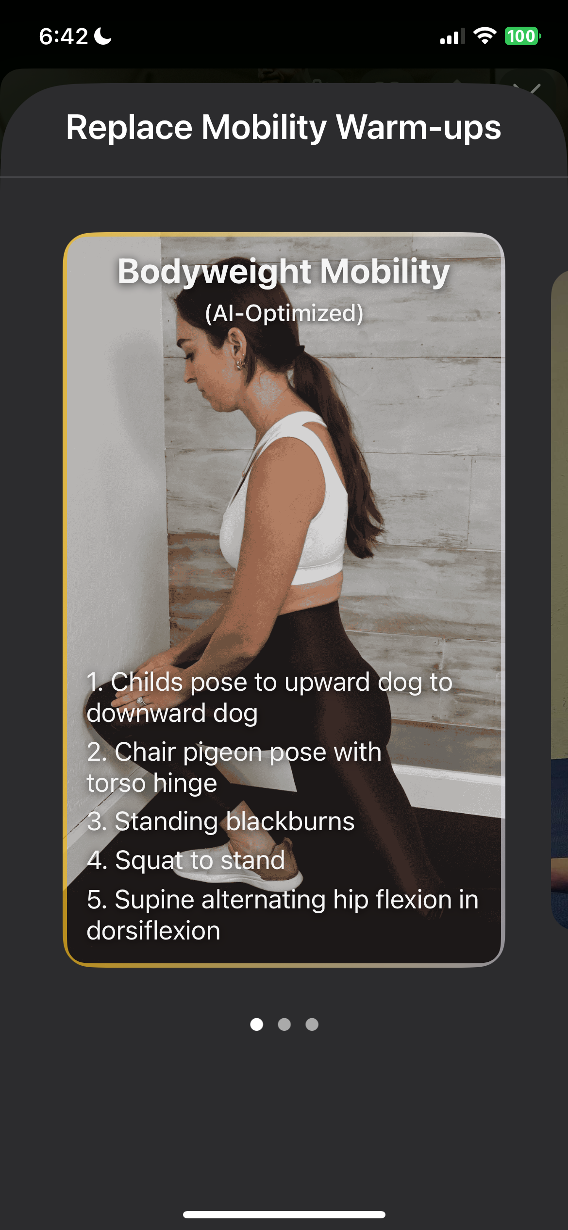 Personalized mobility exercise selection based on assessment