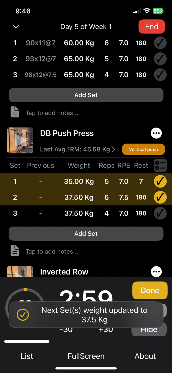 Easy Workout Logging